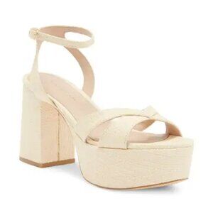 NEW Stuart Weitzman | Miami Platform Sandals Natural Evening Heels New Sizes 8 9